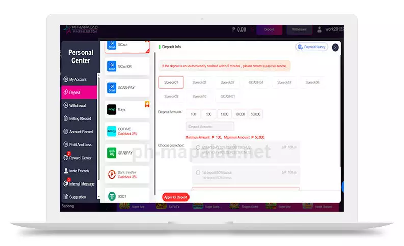 Deposit Desktop Version